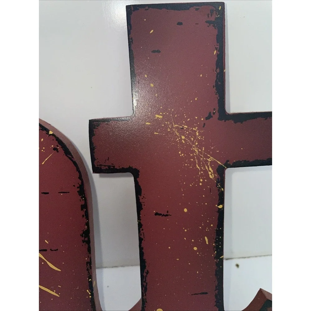 Red Eat Wood Wall Decor Hanging Sign Chic MDF Wood Kitchen Decoration Bar Gifts